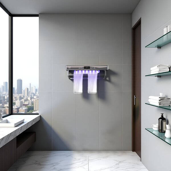 UV Towel Dryer and Sanitizer, Bath or Kitchen, Wall Mounted, 60 cm, 450W, ElectricSun PREMIUM Gray