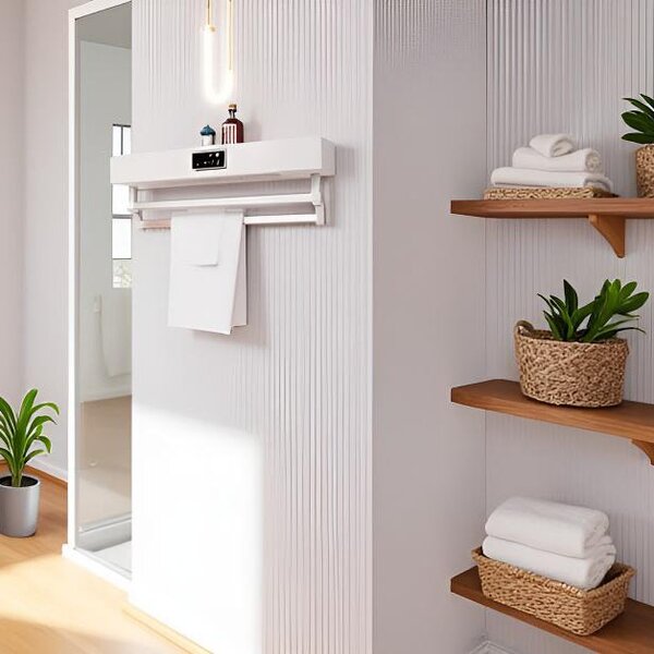 UV Towel Dryer and Sanitizer, Bath or Kitchen, Wall Mounted, 60 cm, 450W, ElectricSun Standard White