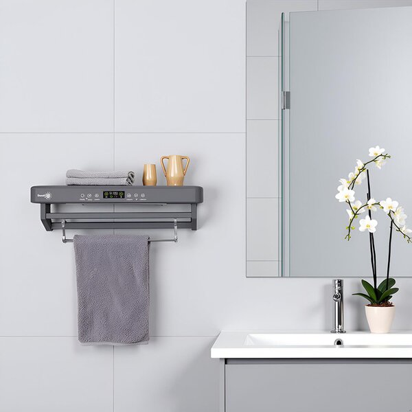 UV Towel Dryer and Sanitizer, Bath or Kitchen, Wall Mounted, 60 cm, 450W, ElectricSun PREMIUM Gray