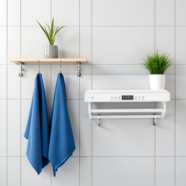 UV Towel Dryer and Sanitizer, Bath or Kitchen, Wall Mounted, 60 cm, 450W, ElectricSun PREMIUM White