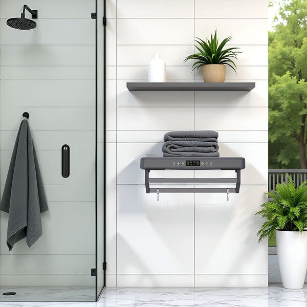 UV Towel Dryer and Sanitizer, Bath or Kitchen, Wall Mounted, 60 cm, 450W, ElectricSun PREMIUM Gray