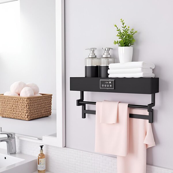 UV Towel Dryer and Sanitizer, Bath or Kitchen, Wall Mounted, 60 cm, 450W, ElectricSun Standard Black