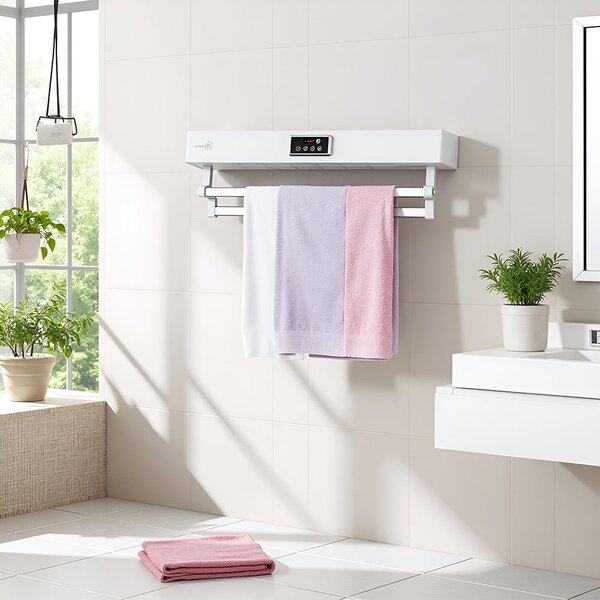 UV Towel Dryer and Sanitizer, Bath or Kitchen, Wall Mounted, 60 cm, 450W, ElectricSun Standard White