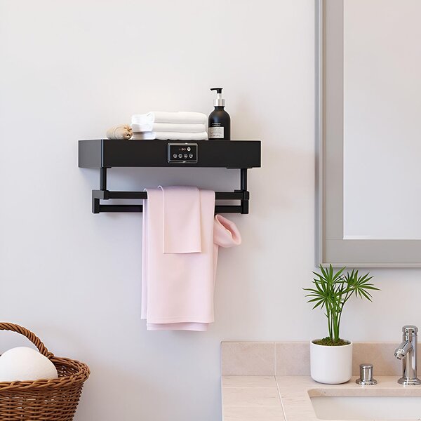 UV Towel Dryer and Sanitizer, Bath or Kitchen, Wall Mounted, 60 cm, 450W, ElectricSun Standard Black