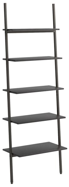 5-Tier Leaning Shelf Black 64x34x185.5 cm