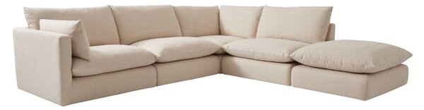 Clinton Large Sectional Sofa in in performance linen - Andrew Martin