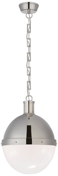 Hicks Pendant Nickel, Pendant Light, Large, Polished Nickel - Andrew Martin