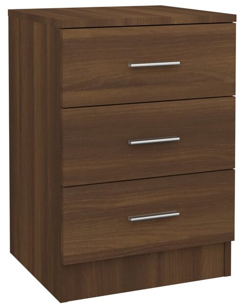 Bedside Cabinet Brown Oak 38x35x56 cm Engineered Wood