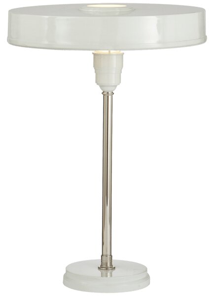 Carlo Table Lamp White, Desk Lamp, Polished Nickel/Antique White - Andrew Martin