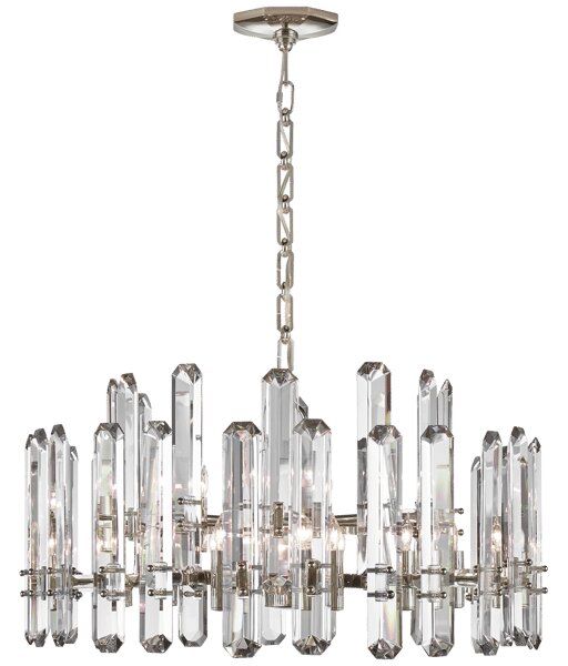 Bonnington Chandelier Nickel, Large, Polished Nickel - Andrew Martin