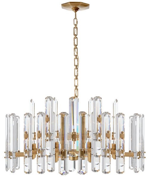 Bonnington Chandelier Brass, Large, Hand-Rubbed Antique Brass - Andrew Martin