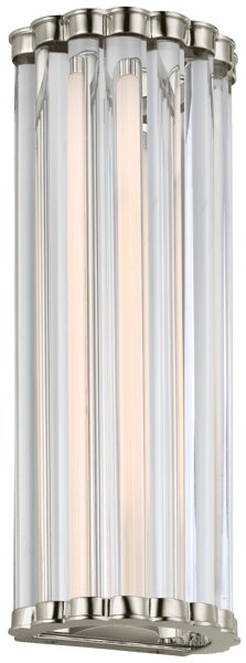 Kean Wall Light Nickel, Wall Light, Small, Polished Nickel / Clear Glass - Andrew Martin