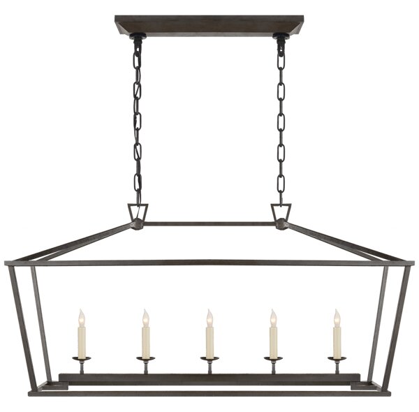 Darlana Linear Pendant Iron, Pendant Light, Medium, Aged Iron - Andrew Martin