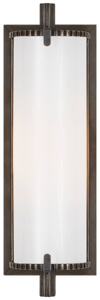 Calliope Short Wall Light Bronze, Wall Light, Short, Bronze / White Glass - Andrew Martin