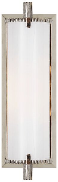 Calliope Short Wall Light Nickel, Wall Light, Short, Polished Nickel/White Glass - Andrew Martin