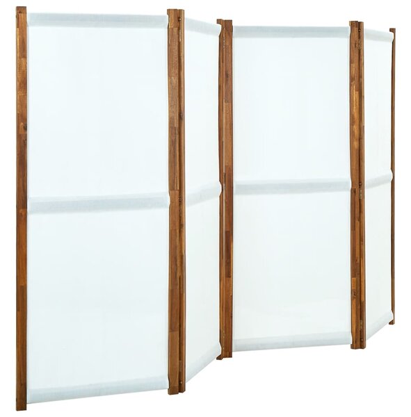 4-Panel Room Divider Cream White 280x170 cm