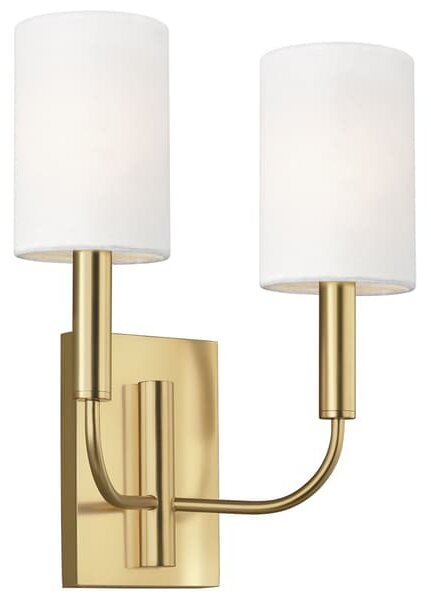 Brianna Double Wall Light Brass, Wall Light, Burnished Brass - Andrew Martin