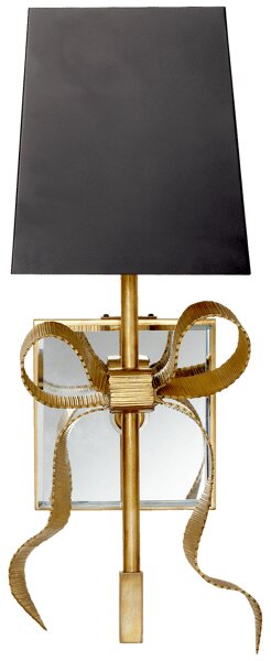 Ellery Wall Light Black, Wall Light, Soft Brass & Black Shade - Andrew Martin