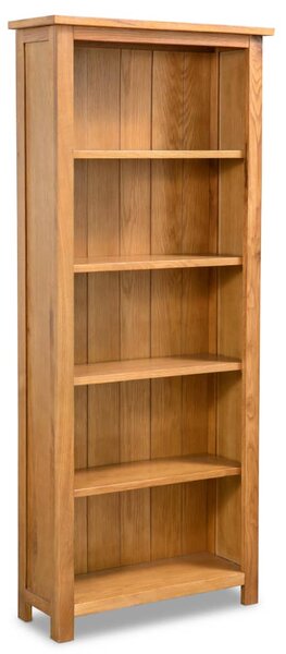 5-Tier Bookcase 60x22.5x140 cm Solid Oak Wood