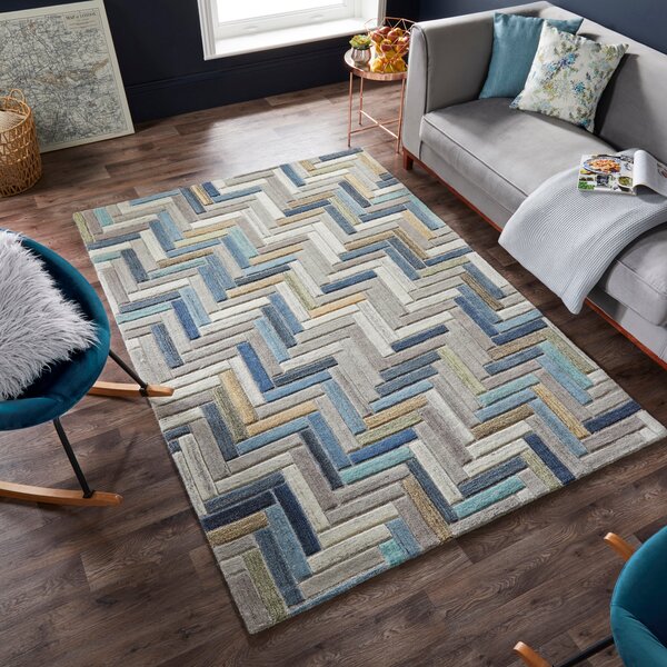 Russo Rug Blue/Brown/White