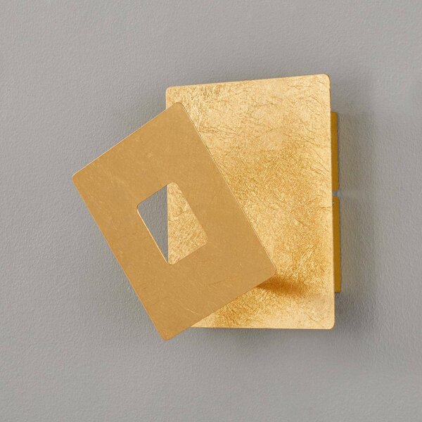 Ennis LED wall light with a gold leaf finish