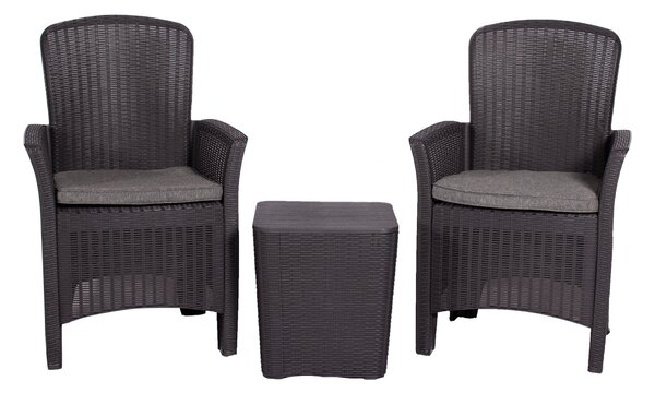 Faro 2 Seater Black Bistro Set