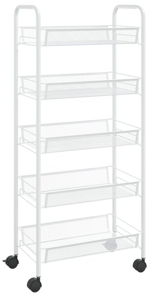 5-Tier Kitchen Trolley White 46x26x105 cm Iron