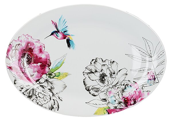 Heavenly Hummingbird Platter white