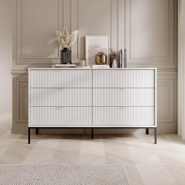 Napa Wooden Chest Of 6 Drawers In Matt White