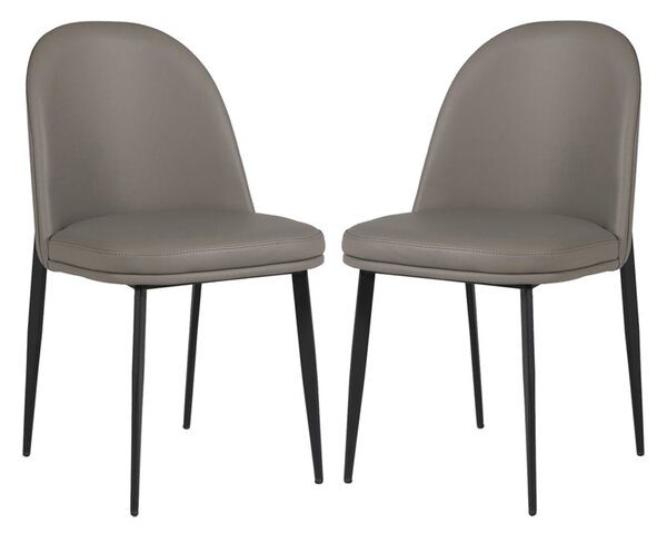 Vacaville Grey Faux Leather Dining Chairs In Pair