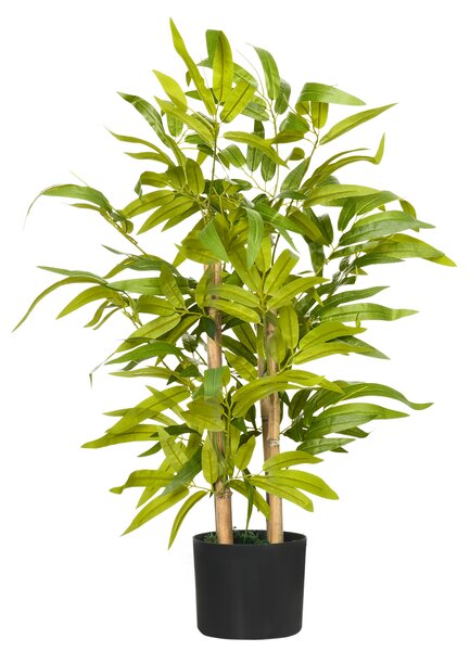HOMCOM Artificial Bamboo Tree, Fake Plant in Pot for Indoor Outdoor Decor, 15x15x60cm, Green