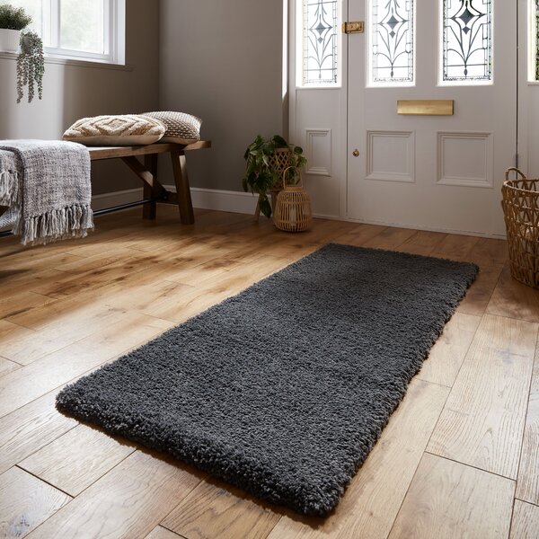 Cosy Soft Shaggy Runner Teddy Charcoal