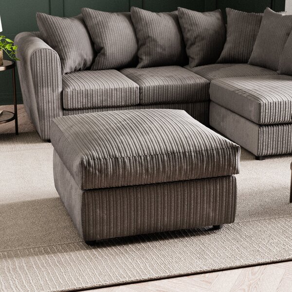 Blake Jumbo Cord Footstool Jumbo Cord Grey