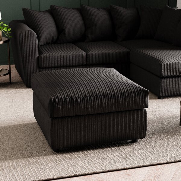 Blake Jumbo Cord Footstool Jumbo Cord Black