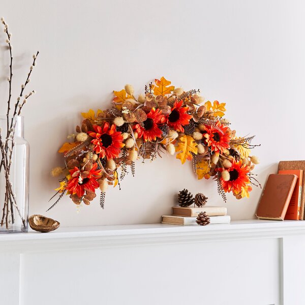 Artificial Orange Sunflower Wall Garland Orange