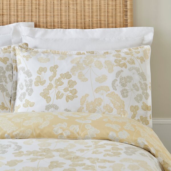 Dorma Daylesford 300 Thread Count Cotton Sateen Oxford Pillowcase Pair Yellow/White