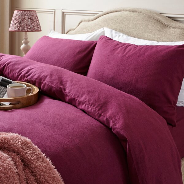 Simply Brushed Cotton Standard Pillowcase Pair Plum Purple