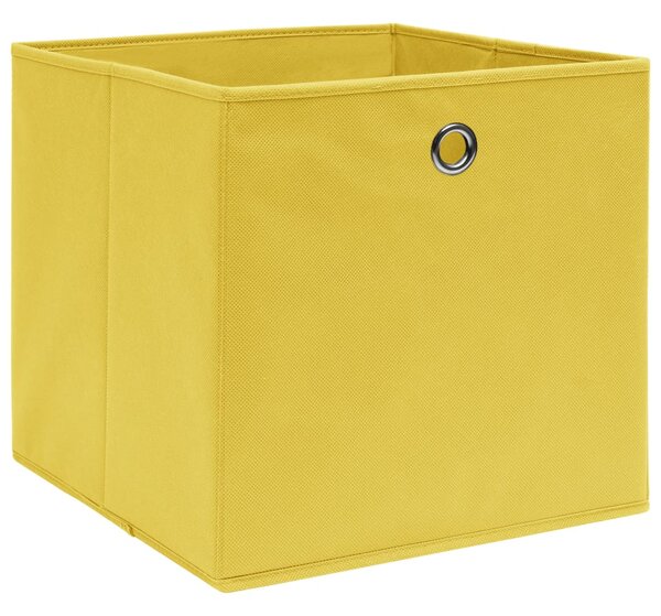 Storage Boxes 4 pcs Non-woven Fabric 28x28x28 cm Yellow