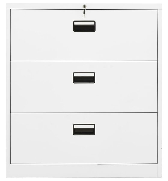 Filing Cabinet White 90x46x103 cm Steel