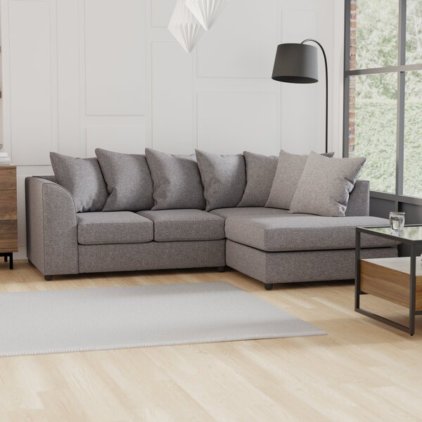 Blake Soft Texture Fabric Corner Sofa Grey