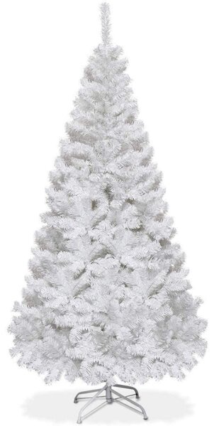 White Artificial Christmas Tree with Metal Stand in 4 Heights-4.9FT(1.5M)