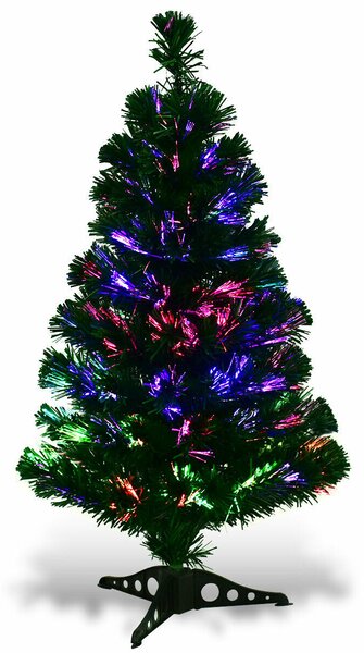 Small Artificial Christmas Tree Decoration Green LED 90CM Fiber Optic-3FT