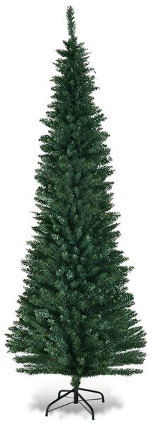 Costway 7ft Artificial Pencil Slim Christmas Tree with Metal Stand