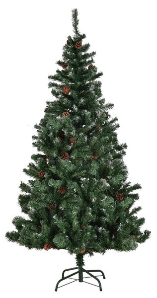 7ft Artificial Christmas Tree with Snow and Pine Cones