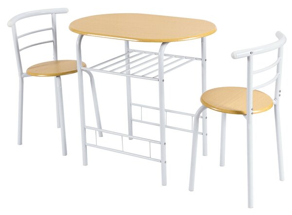 Compact Breakfast Dining Table Set-White
