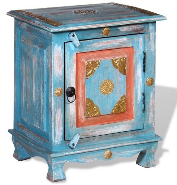 Nightstand Solid Mango Wood Blue