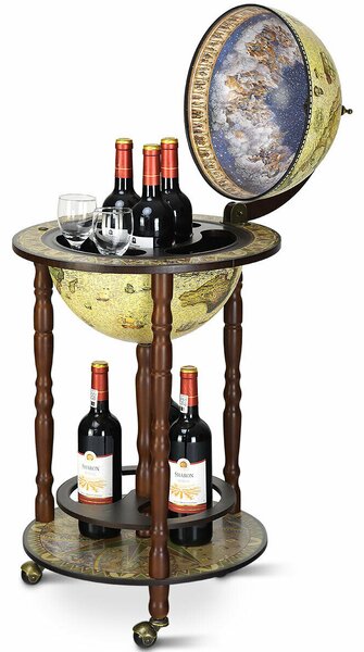Costway Wooden Globe Drinks Cabinet with Italian Styling