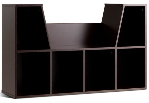 6 Cube Multifunctional Wooden Bookcase Storage Shelf-Brown