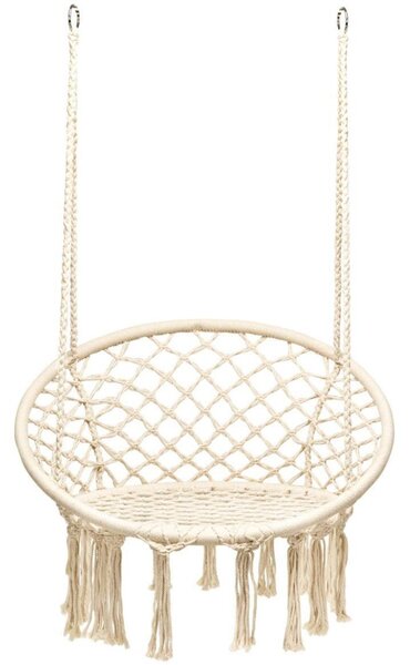 Hammock Swing Chair with Metal Rings (Stand not Included)-White