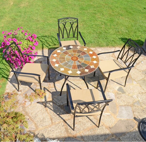 Glendale 91cm Patio Table Set with 4 Austin Chairs